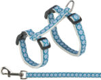Ham și Lesă pentru Pisici Trixie, Gri/Albastru, 1.20 m, 27-45 cm