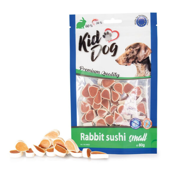 Mini Sushi cu Iepure pentru Câini, 80g - Recompense Fără Cereale