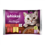 Whiskas Pure Delight: Hrana Umedă pentru Pisici cu Vită și Pui, 4x85g