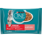 Hrana Umeda Purina One pentru Pisici Sterilizate, cu Somon si Morcovi, 4 x 85 g