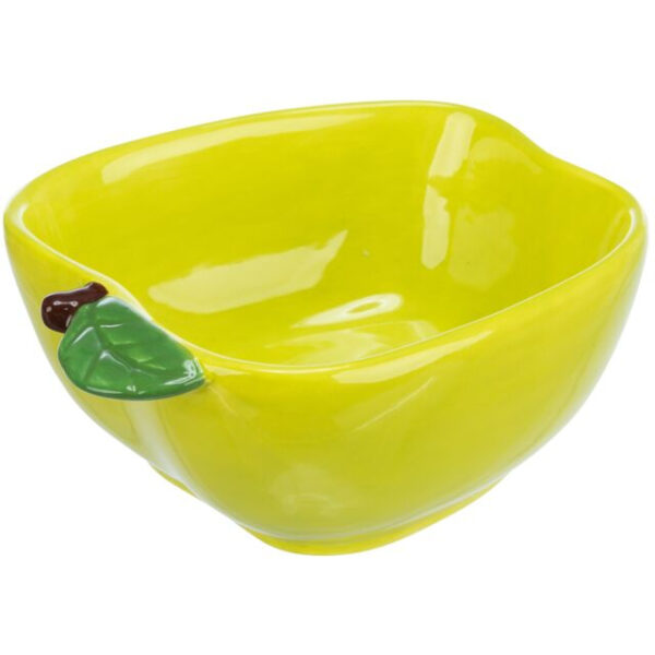 Castron Ceramic Galben pentru Rozătoare - 180 ml, Formă Măr, Trixie