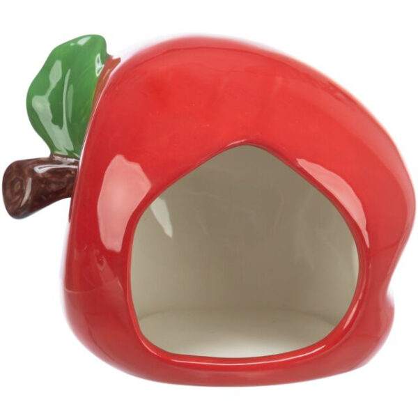 Căsuță Ceramică Trixie pentru Hamsteri - Formă Măr, Ușor de Curățat