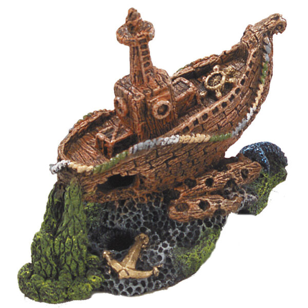 Decor Acvariu Epava Galleon Aqua Della, 18x11x16 cm, Non-Toxic
