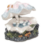 Decor Acvariu Scoică cu Perle - Aqua Della, 12.5 x 11.5 x 8 cm
