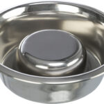 Castron Inox Trixie pentru Hranire Lenta, 0.6L, Anti-Alunecare