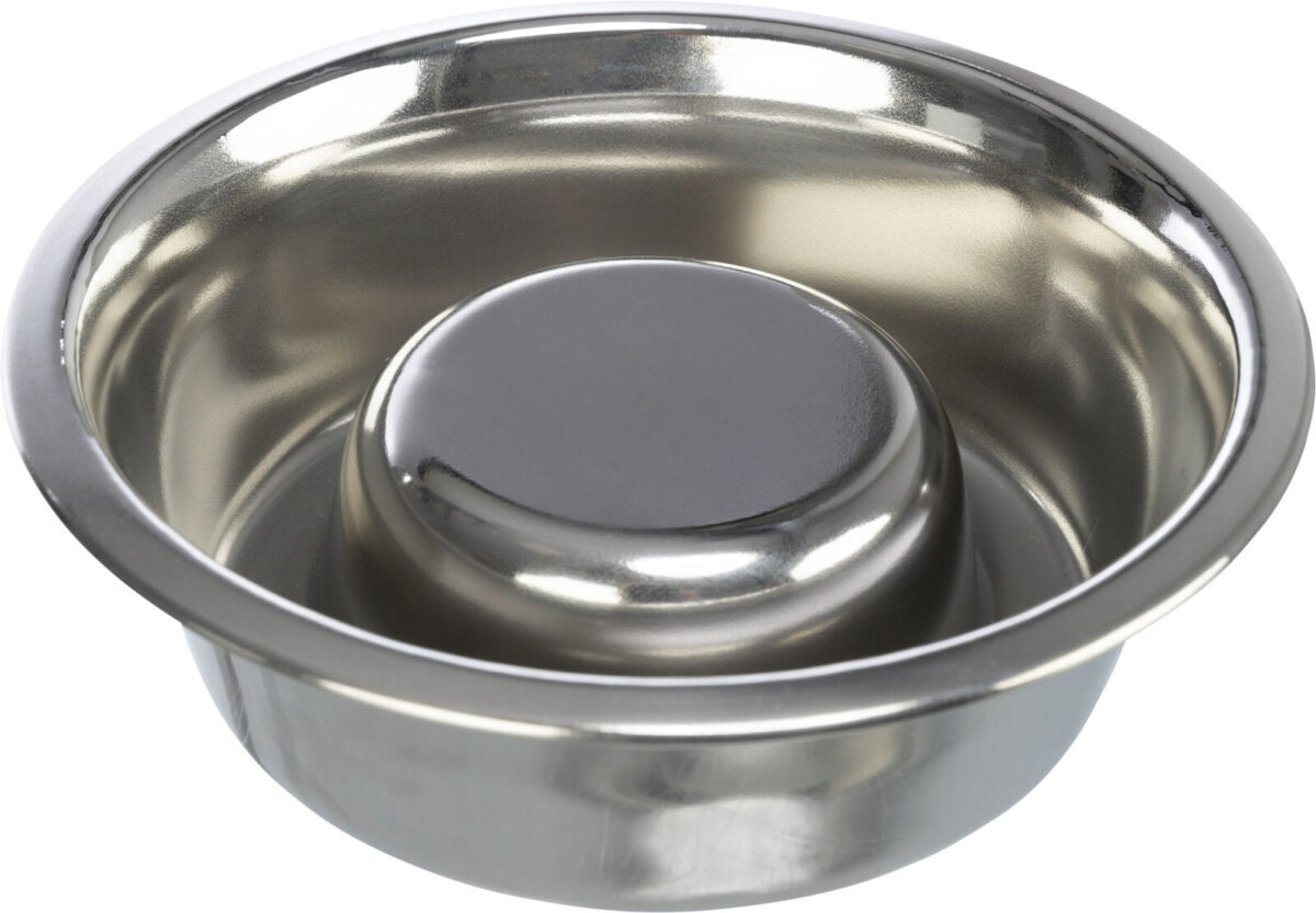 Castron Inox Trixie pentru Hranire Lenta, 0.6L, Anti-Alunecare