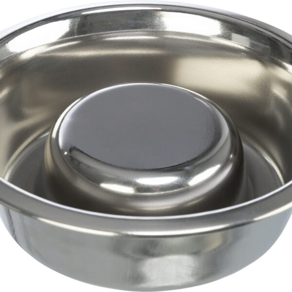 Castron Inox Trixie pentru Hranire Lenta, 0.6L, Anti-Alunecare