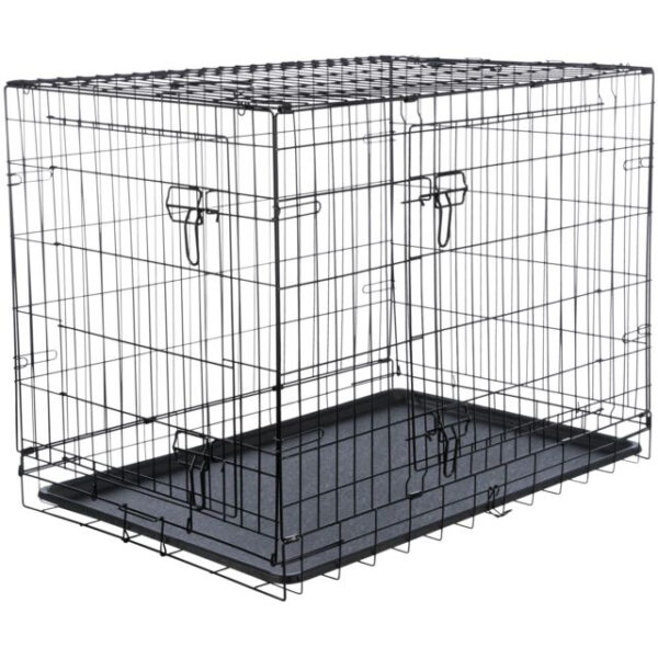 Cusca Metal Trixie XL Pliabilă cu 2 Uși pentru Câini, Negru 116x86x77