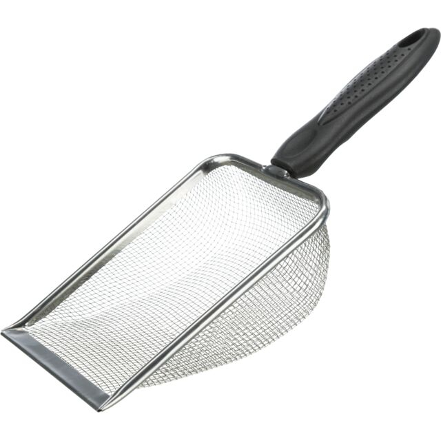 Lopată cu sită Trixie pentru terarii de desert, 31 cm, inox/plastic Lopată cu sită Trixie pentru terarii de desert, 31 cm, inox/plastic