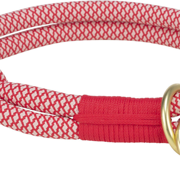 Zgarda Trixie Coarda Soft Strangulanta, S:35 cm, Rosu/Crem