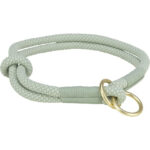 Zgarda Semistrangulantă Trixie din Frânghie Verde Salvie, 40 cm