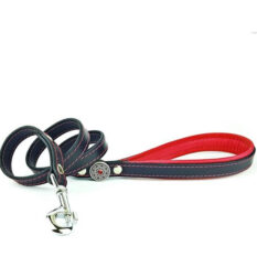 Lesa Piele Naturala Bestia Bijou, Negru/Rosu, 110 cm