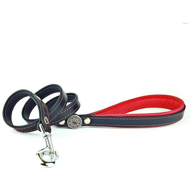 Lesa Piele Naturala Bestia Bijou, Negru/Rosu, 110 cm Lesa Piele Naturala Bestia Bijou, Negru/Rosu, 110 cm