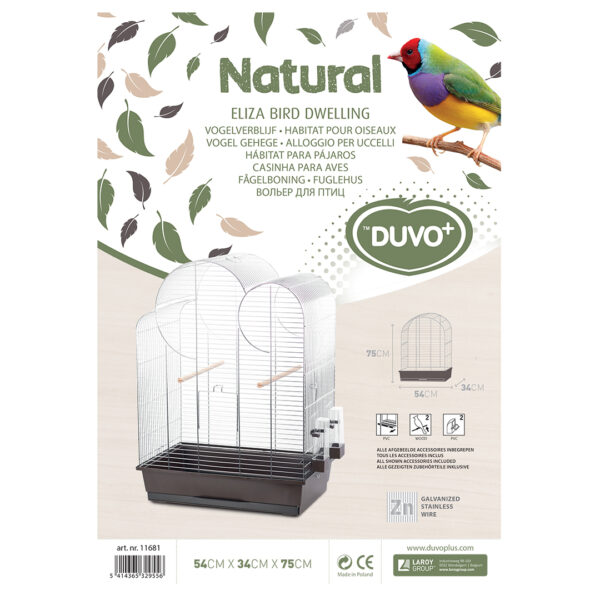 Colivie Zincata pentru Pasari Eliza, 54 x 34 x 75 cm, Maro, 11681