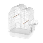 Colivie pentru păsări Eliza Duvoplus, 54x34x75cm, Alb, cu accesorii
