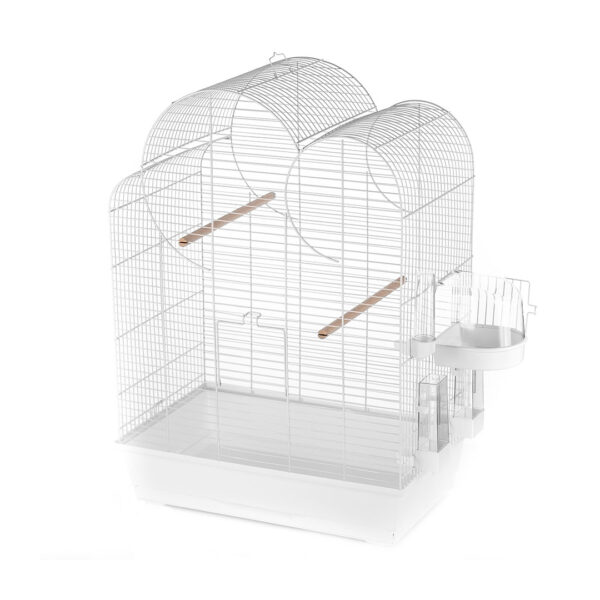 Colivie pentru păsări Eliza Duvoplus, 54x34x75cm, Alb, cu accesorii