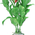 Planta Artificială Happet pentru Acvariu, 10 cm, Verde/Rosu