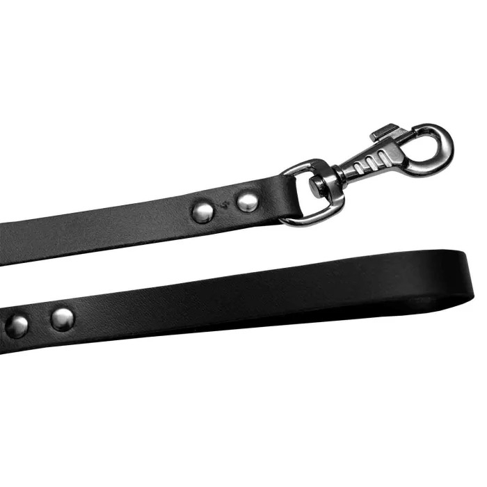 Lesa din Piele pentru Câini Exotic-K, Neagră, 1.5 cm x 1 m Lesa din Piele pentru Câini Exotic-K, Neagră, 1.5 cm x 1 m
