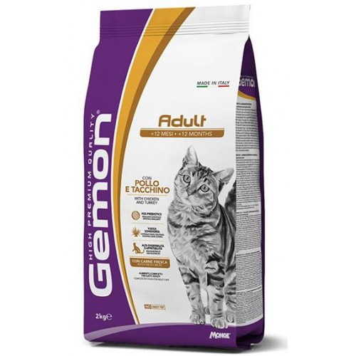 Hrana Uscată Gemon pentru Pisici Adulte cu Pui și Curcan, 2 kg Hrana Uscată Gemon pentru Pisici Adulte cu Pui și Curcan, 2 kg
