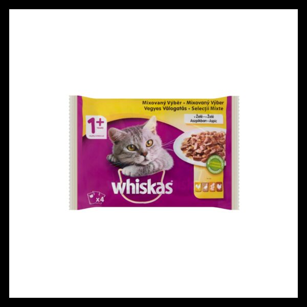 Hrana Umedă Whiskas pentru Pisici Adulte cu Pasăre, 4 x 85 g