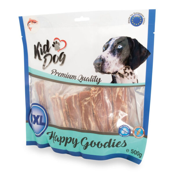 Recompense pentru câini - Fâșii de somon cu omega-3, 500 g KidDog