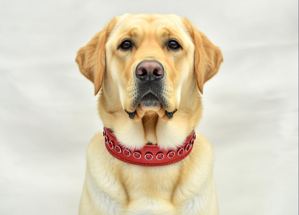 zgarda caini labrador (POC) Zgarda XL Rosie by PetOne Couture, din Piele Naturala cu Cristale Premium A pentru Caini talie mare