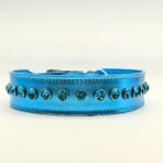 Zgarda L Bleu, din Piele Naturala cu Cristale Premium A pentru Caini talie mare - imagine 2