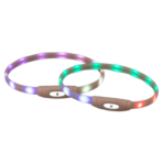 Zgarda LED Multicolor Trixie cu Încărcare USB, XS-XL, 65 cm