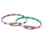 Zgarda LED Multicolor Trixie cu Încărcare USB, XS-XL, 65 cm