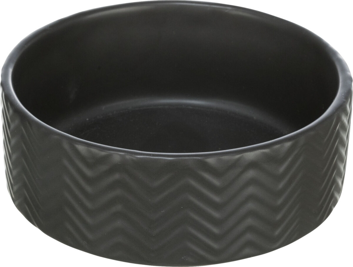 Castron ceramic Trixie 0.4 l, 13 cm, Negru - pentru câini