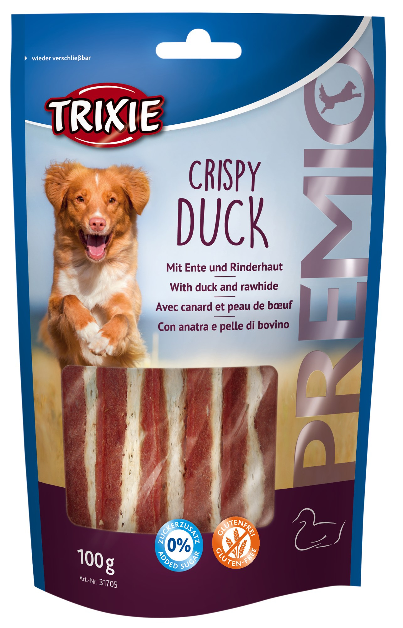 Recompense Trixie pentru Câini cu Rată Crispy, 100g - 88% Carne Recompense Trixie pentru Câini cu Rată Crispy, 100g - 88% Carne