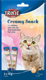 Recompense pentru Pisici Trixie, Creamy Snacks cu Pește Alb 5x14g - imagine 2