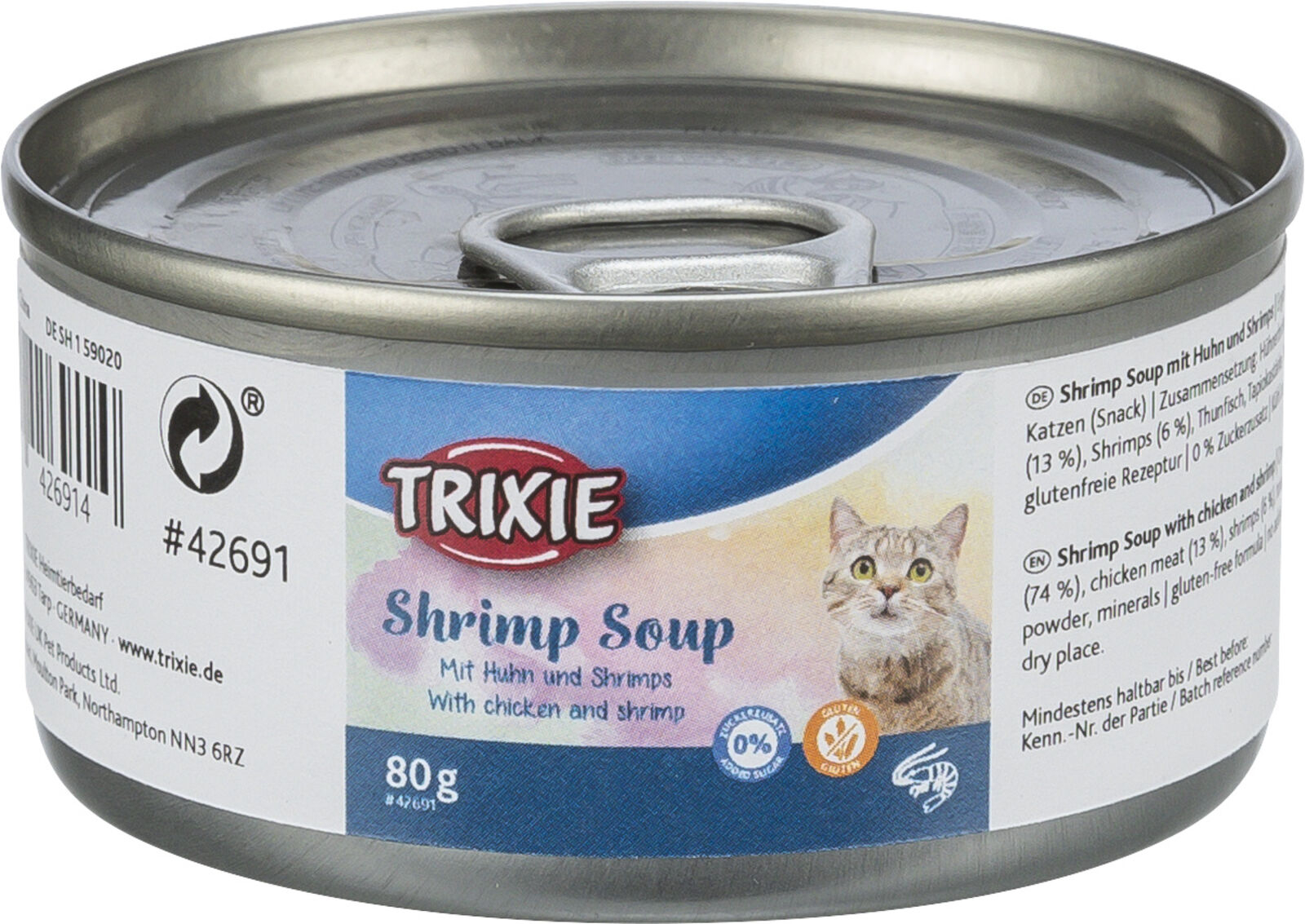Supa Lichidă cu Pui și Creveți pentru Pisici, 80 g - Trixie Supa Lichidă cu Pui și Creveți pentru Pisici, 80 g - Trixie