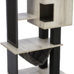 Cat Tree Trixie CityStyle Gri/Negru cu Peșteră și Hamac, 98 cm