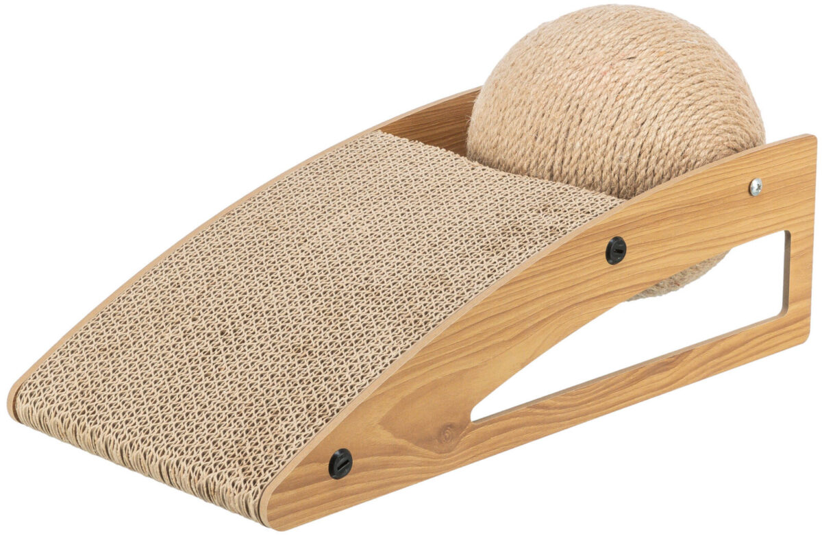 Rampa de zgariat Trixie cu minge pentru pisici - 40x17x20 cm