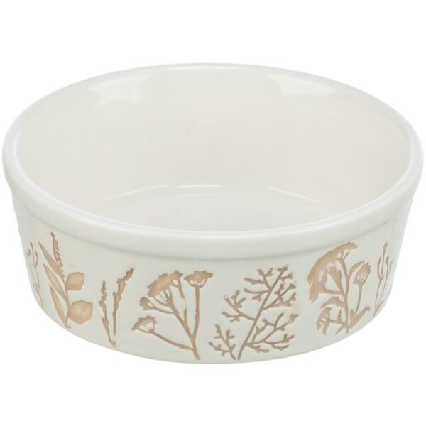 Castron Ceramic Trixie 1.2L Alb/Taupe pentru Câini