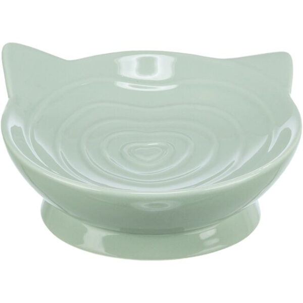 Castron Ceramic Ergonomic pentru Pisici Viviana, 0.15 l, Verde Salvie