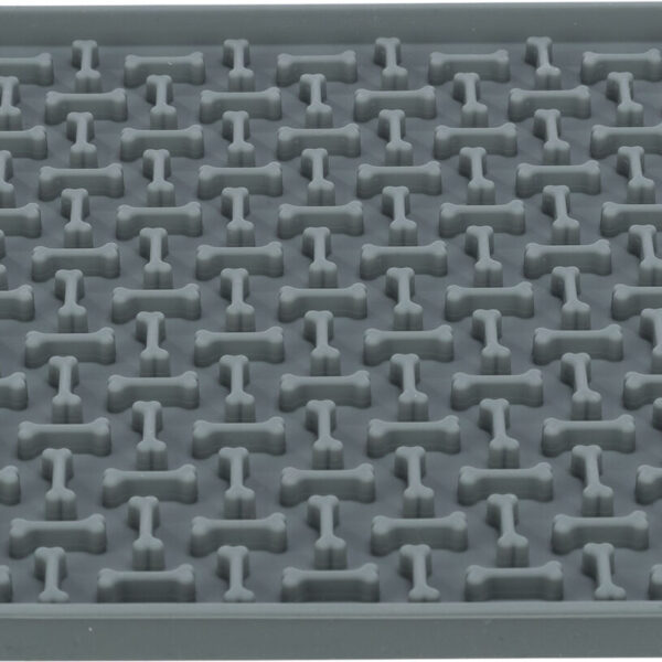 Farfurie Lick'n'Snack din Silicon pentru Hranire Lenta - 20x20 cm, Gri