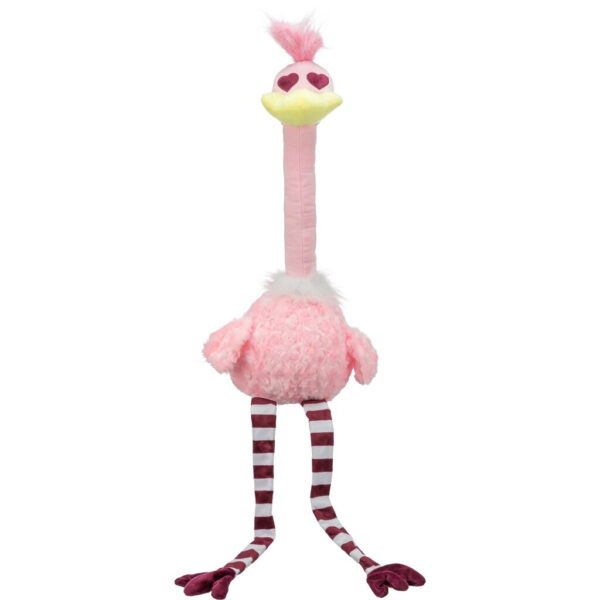 Jucărie pentru câini Struț roz cu sunet - Valentine's Day, 90 cm