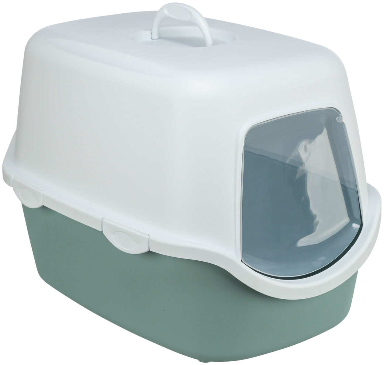 Litieră acoperită Trixie Vico, 40x40x56 cm, Salvie/Alb, cu ușiță transparentă Litieră acoperită Trixie Vico, 40x40x56 cm, Salvie/Alb, cu ușiță transparentă