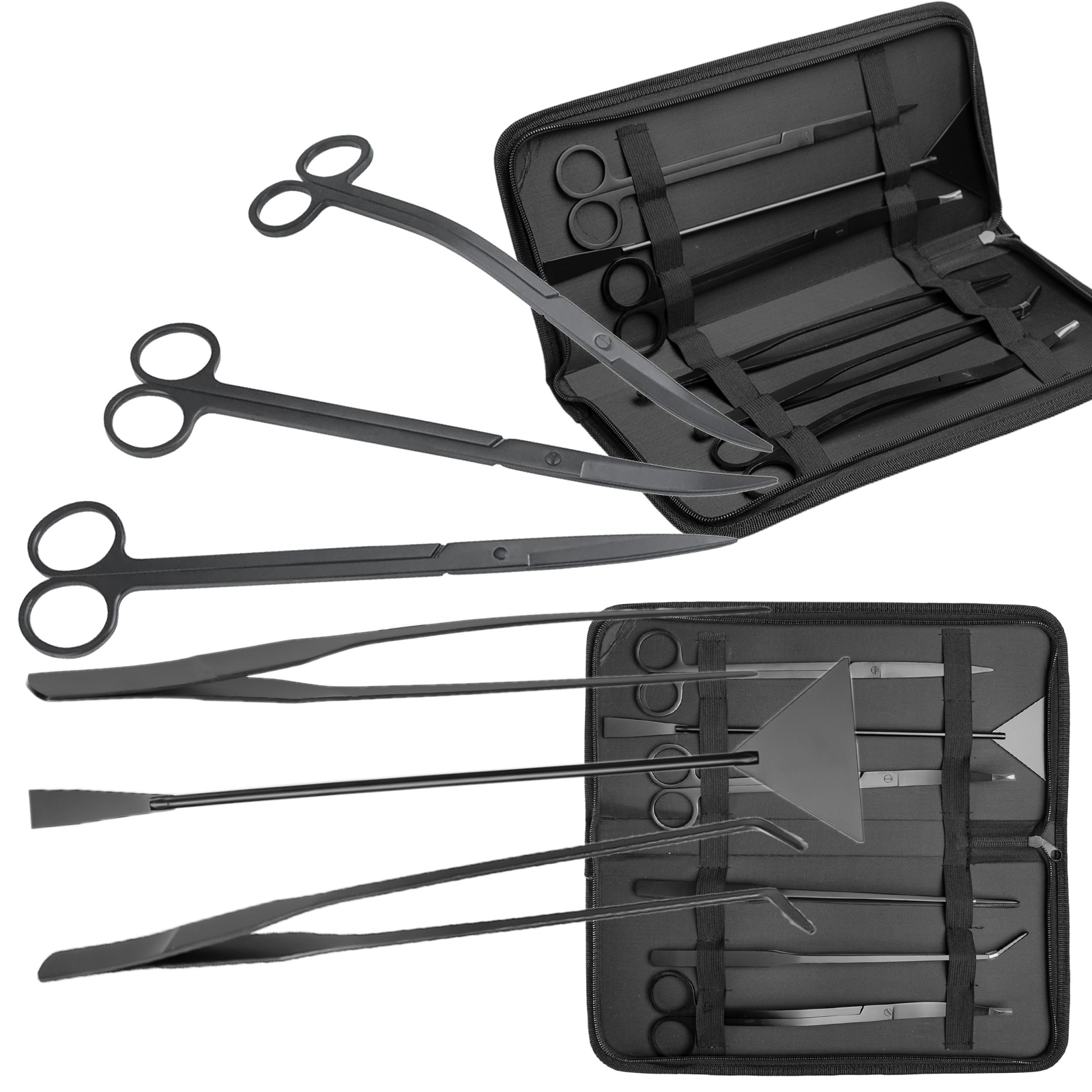 Set 6 Accesorii Ingrijire Acvariu/Terariu, Negru, Inox - Aquario Set 6 Accesorii Ingrijire Acvariu/Terariu, Negru, Inox - Aquario