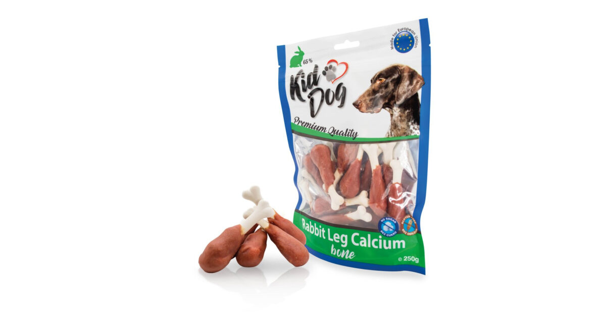 Recompense Delicioase pentru Câini cu Iepure și Os de Calciu 250g