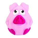 Jucărie pentru câini KidDog - Purcel roz din latex cu sunet, 11 cm