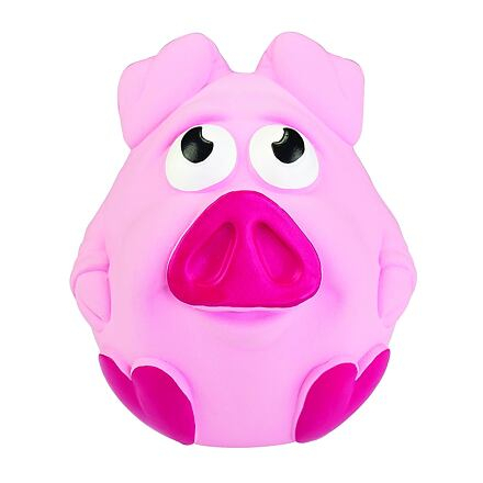 Jucărie pentru câini KidDog - Purcel roz din latex cu sunet, 11 cm