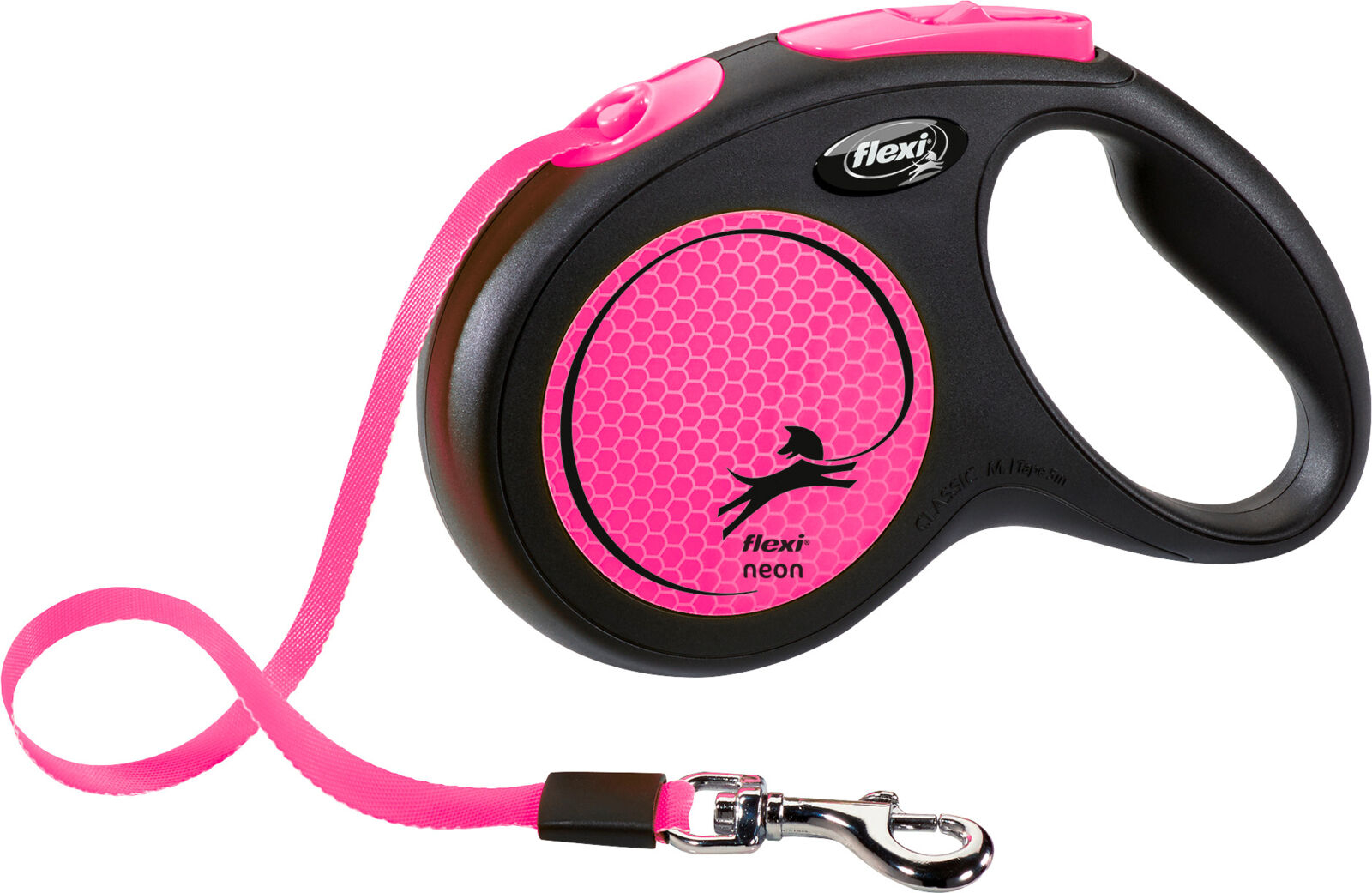 Lesa retractabilă Flexi Roz Neon 5m pentru câini de până la 25 kg Lesa retractabilă Flexi Roz Neon 5m pentru câini de până la 25 kg