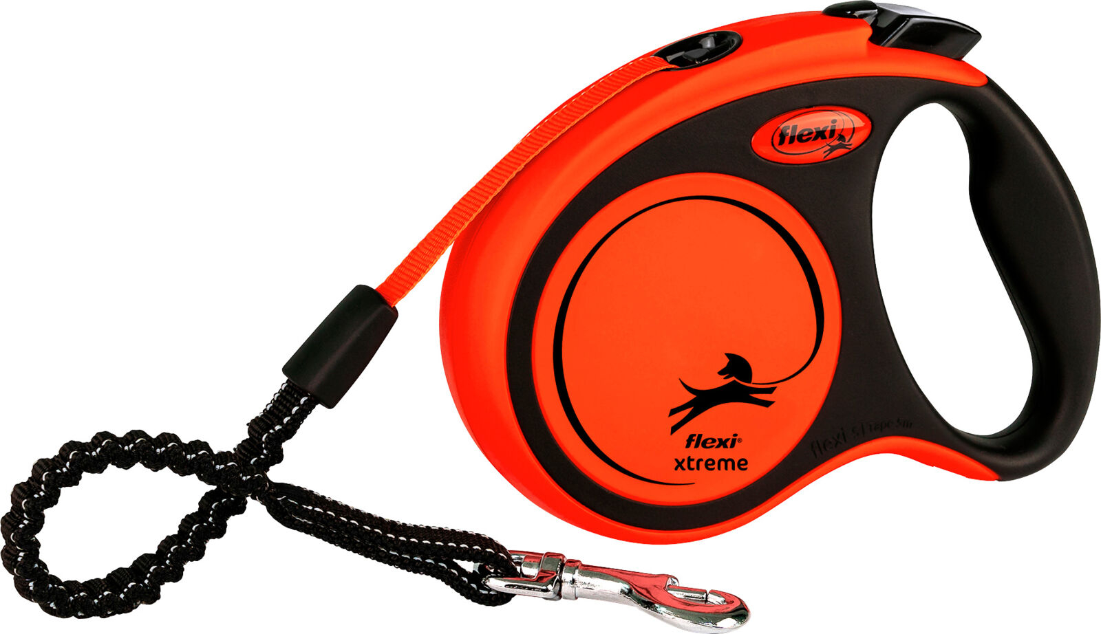 Lesa retractabilă Flexi Xtreme S, 5m, 20kg, Negru/Portocaliu Lesa retractabilă Flexi Xtreme S, 5m, 20kg, Negru/Portocaliu