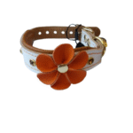 Zgarda Flower din Piele Naturala pentru Câini M (30-35 cm)
