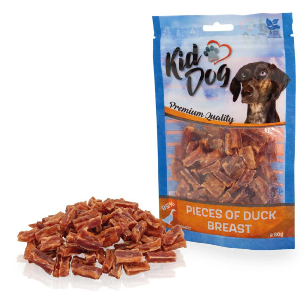 KIDDOG Recompense cu Piept de Rata, 80g – Gustare Sanatoasa pentru