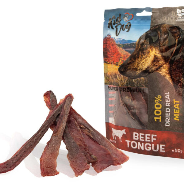 Gustare Premium KIDDOG 100% Limba de Vita, Feliute Subtiri, 50g