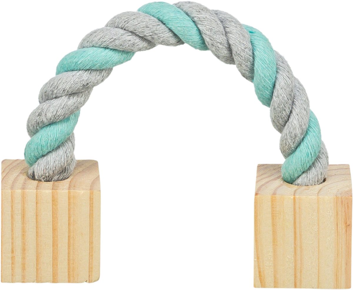 Jucărie Trixie pentru Rozătoare cu Frânghie și Cuburi din Lemn, 20 cm - imagine 2